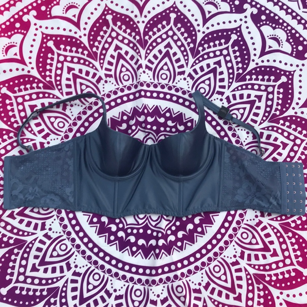 NWT Victoria’s Secret Blue Silky Bustier Bra 34B
